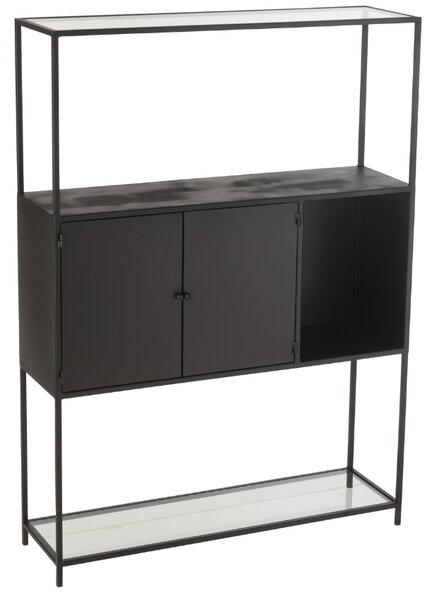 -25 % Dny MOMENTI– J-line Černý kovový regál Rectangle 126 x 90 cm