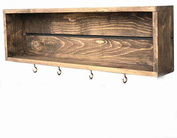 Kalune Design Kuchyňská police WOOD III 70 cm hnědá