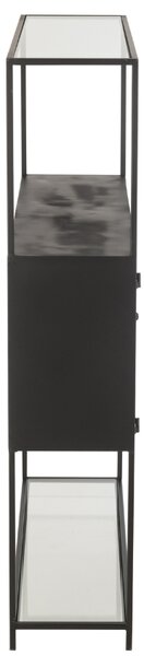 -25 % Dny MOMENTI– J-line Černý kovový regál Rectangle 126 x 90 cm