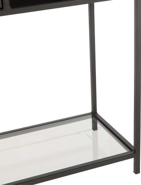 -25 % Dny MOMENTI– J-line Černý kovový regál Rectangle 126 x 90 cm