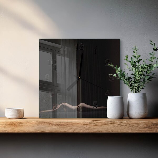 Skleněné hodiny na stěnu Žena zskc-30x30-00172854