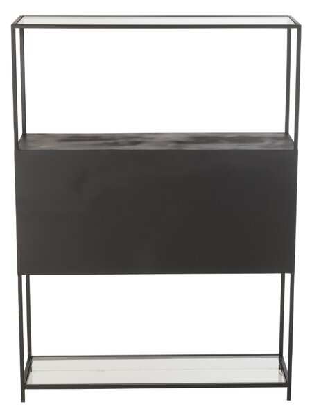 -25 % Dny MOMENTI– J-line Černý kovový regál Rectangle 126 x 90 cm