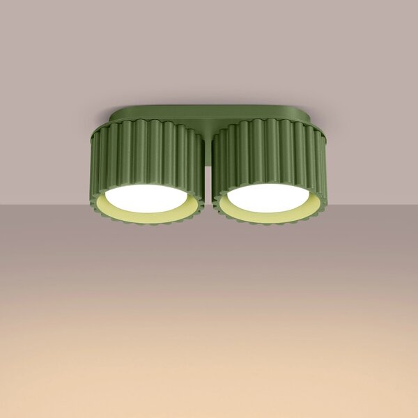 Sollux Lighting Aura stropní světlo 2x10 W zelená SL.1798