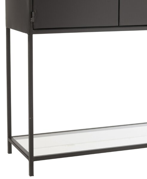 -25 % Dny MOMENTI– J-line Černý kovový regál Rectangle 126 x 90 cm