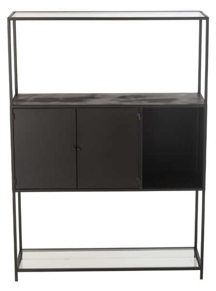 -25 % Dny MOMENTI– J-line Černý kovový regál Rectangle 126 x 90 cm