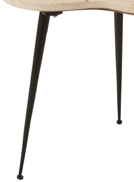 J-line Set tří bílých mramorových odkládacích stolků Shamrock 61/55 cm