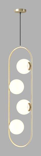 Závěsné svítidlo ve zlaté barvě se skleněným stínidlem Club – Squid Lighting