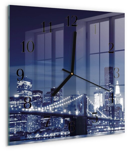 Skleněné hodiny na stěnu Horizont zskc-30x30-00172882