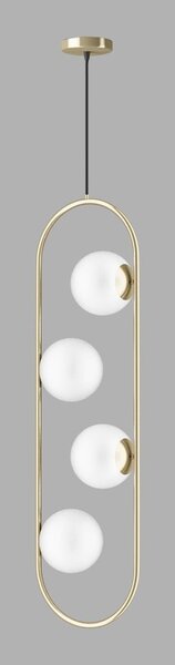 Závěsné svítidlo ve zlaté barvě se skleněným stínidlem Club – Squid Lighting
