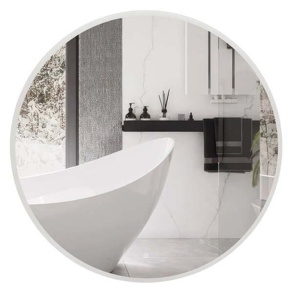 Balneo Moon zrcadlo 90x90 cm kulatý s osvětlením s vyhřívací podložkou bílá L0101020401-4