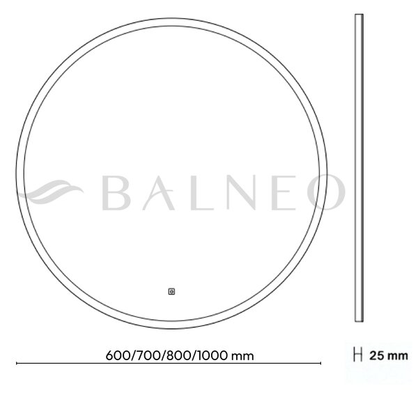 Balneo Moon zrcadlo 90x90 cm kulatý s osvětlením s vyhřívací podložkou bílá L0101020401-4
