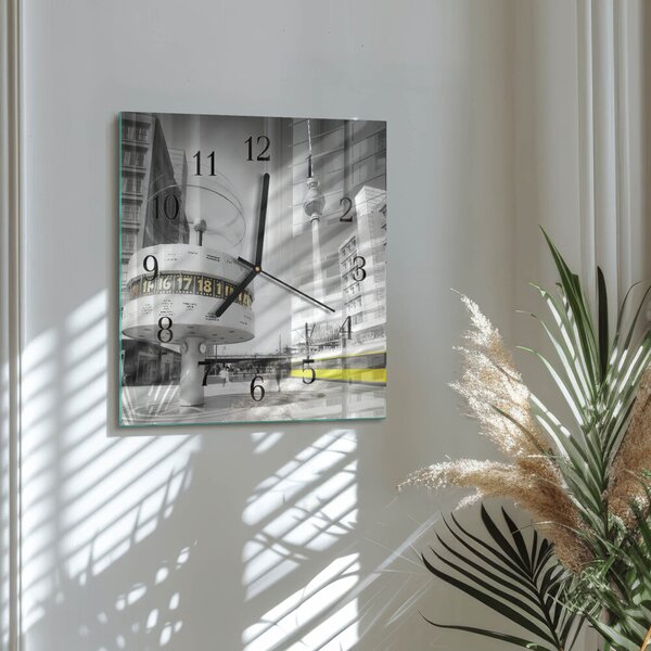 Skleněné hodiny na stěnu Berlín zskc-30x30-00172891