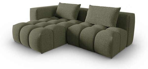 Tmavě zelená rohová pohovka (levý roh/s lenoškou) Verona – Cosmopolitan Design