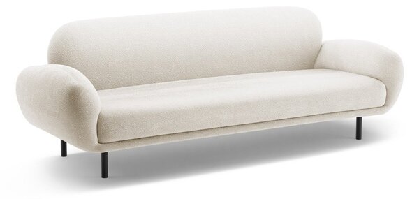 Bílá pohovka z textilie bouclé 208 cm Poppy – Micadoni