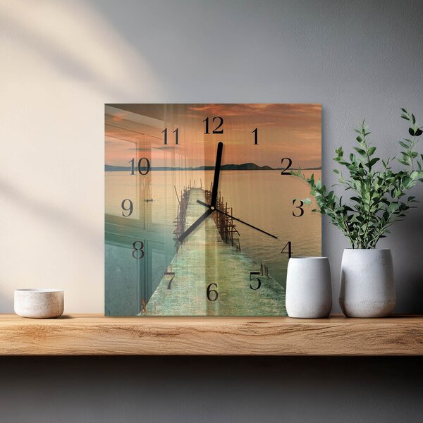 Skleněné hodiny na stěnu Síť zskc-30x30-00172895