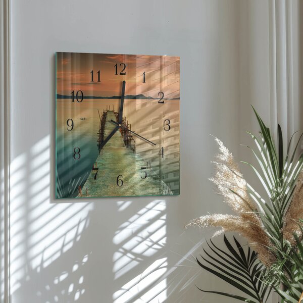 Skleněné hodiny na stěnu Síť zskc-30x30-00172895
