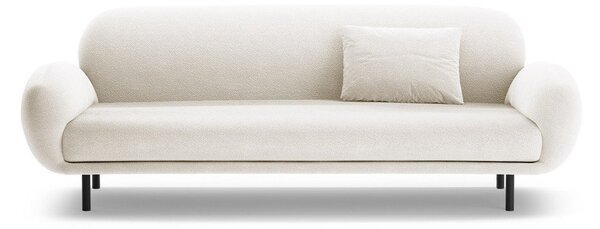 Bílá pohovka z textilie bouclé 208 cm Poppy – Micadoni