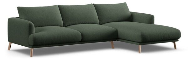 Zelená rohová pohovka (pravý roh/s lenoškou) Naomi – Micadoni