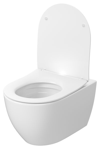 Cersanit Zen wc mísa se sedátkem s pomalým sklápěním závěsná bez splachovacího kruhu s vírovým splachováním bílá S4006-005