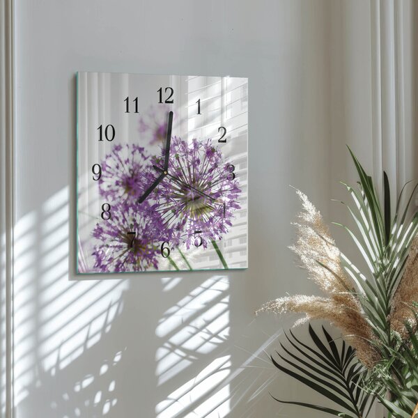 Skleněné hodiny na stěnu Květ zskc-30x30-00172936