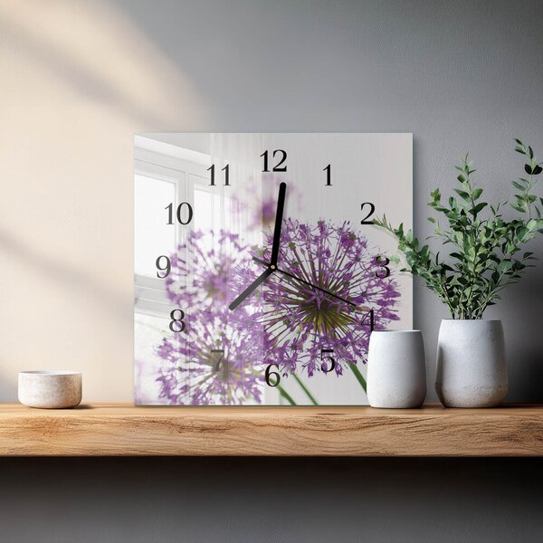 Skleněné hodiny na stěnu Květ zskc-30x30-00172936