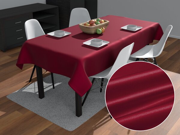 Biante Saténový obdélníkový ubrus polyesterový Satén LUX-022 Vínově červený 50x100 cm