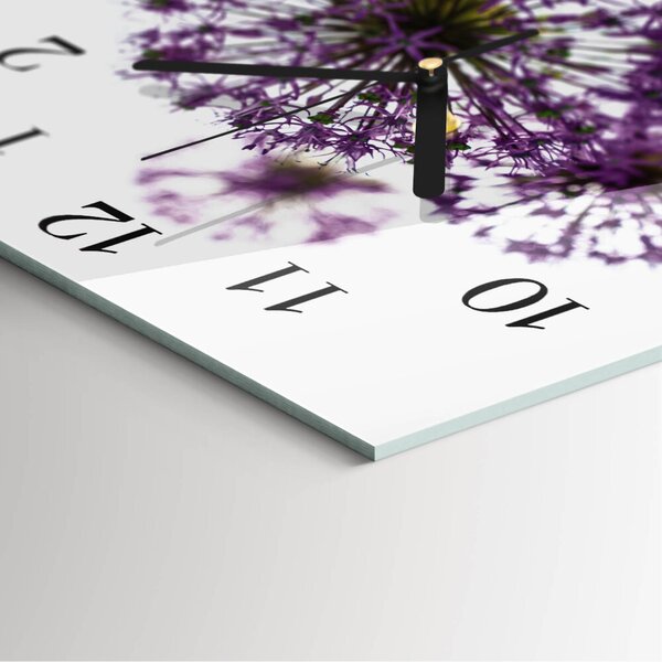 Skleněné hodiny na stěnu Květ zskc-30x30-00172936