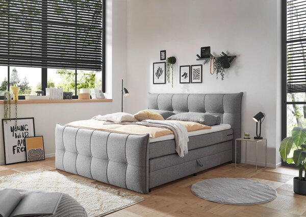 POSTEL BOXSPRING, 160/200 cm, tmavě šedá MID.YOU - Postele s úložným prostorem, Online Only