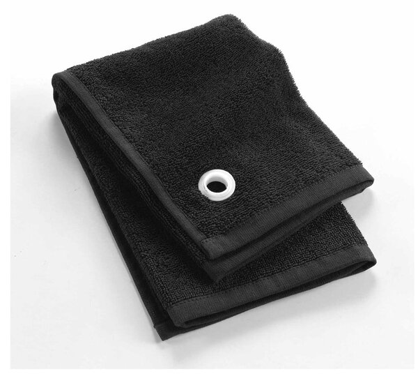 Černý froté bavlněný ručník 50x50 cm Cuistot – douceur d'intérieur