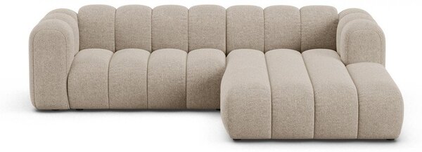 Béžová žinylková rohová pohovka (pravý roh/s lenoškou) Lupine – Micadoni