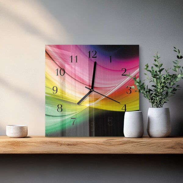 Skleněné hodiny na stěnu Abstraktní čáry zskc-30x30-00172964