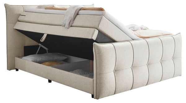 POSTEL BOXSPRING, 160/200 cm, krémová MID.YOU - Postele s úložným prostorem, Online Only