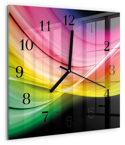 Skleněné hodiny na stěnu Abstraktní čáry zskc-30x30-00172964