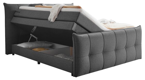 POSTEL BOXSPRING, 160/200 cm, antracitová MID.YOU - Postele s úložným prostorem, Online Only