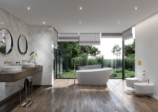 Cersanit Accento Square splachovací tlačítko pro WC zlatá K97-463