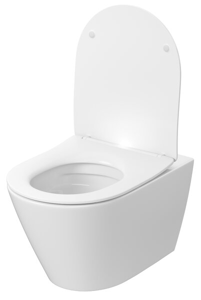 Cersanit City wc mísa se sedátkem s pomalým sklápěním závěsná bez splachovacího kruhu s vírovým splachováním bílá S4004-137