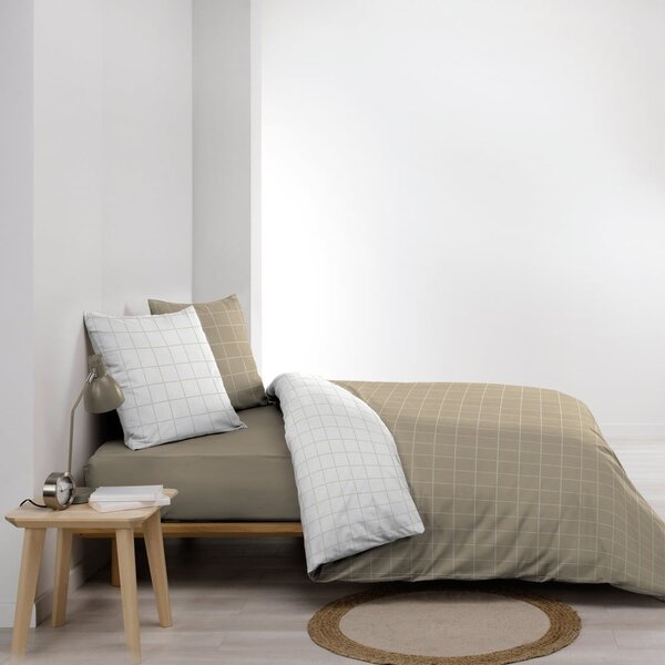 Bílé/béžové bavlněné povlečení na dvoulůžko 200x200 cm Cadria – douceur d'intérieur