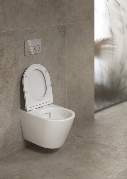 Cersanit City wc mísa se sedátkem s pomalým sklápěním závěsná bez splachovacího kruhu s vírovým splachováním bílá S4004-137
