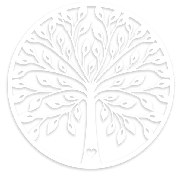 Wallity Nástěnná dřevěná dekorace TREE bílá