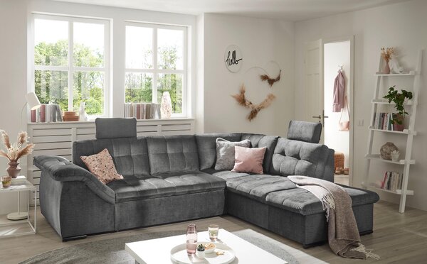 ROHOVÁ SEDAČKA, textil, šedá MID.YOU - Sedací soupravy, Online Only