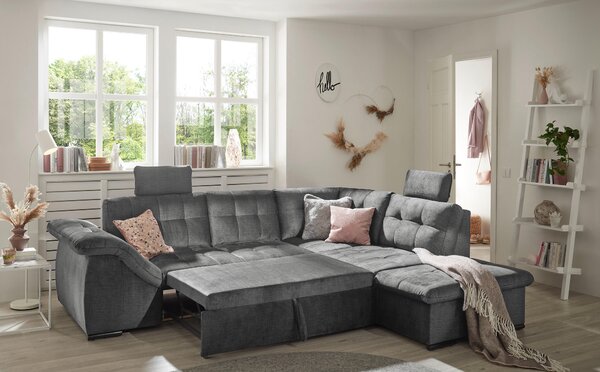 ROHOVÁ SEDAČKA, textil, šedá MID.YOU - Sedací soupravy, Online Only