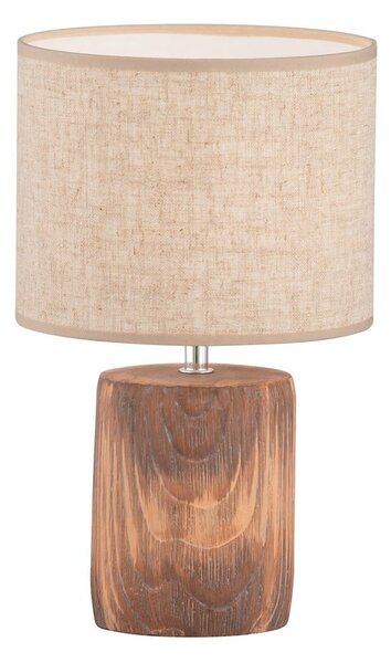 Hnědo-béžová betonová stolní lampa s textilním stínidlem (výška 35 cm) Malik – Fischer & Honsel