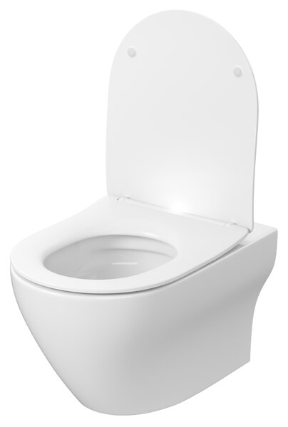 Cersanit Larga wc mísa se sedátkem s pomalým sklápěním závěsná bez splachovacího kruhu s vírovým splachováním bílá S4026-009