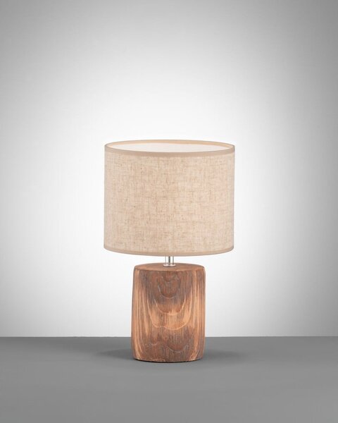 Hnědo-béžová betonová stolní lampa s textilním stínidlem (výška 35 cm) Malik – Fischer & Honsel