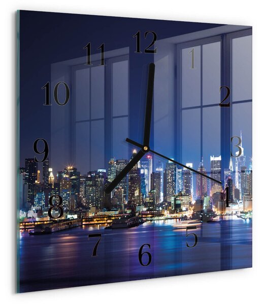 Skleněné hodiny na stěnu Horizont zskc-30x30-00172984