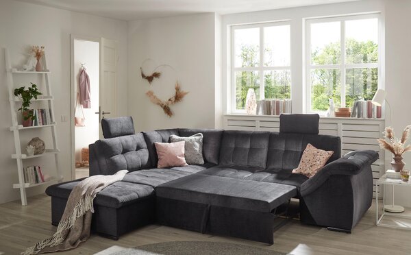 ROHOVÁ SEDAČKA, textil, černá MID.YOU - Sedací soupravy, Online Only