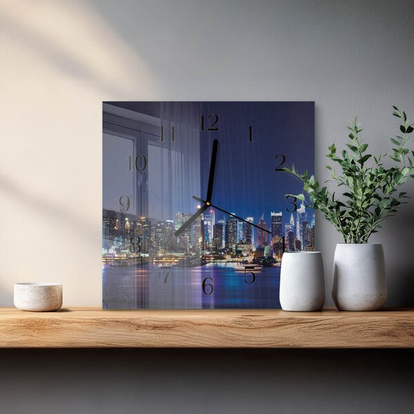 Skleněné hodiny na stěnu Horizont zskc-30x30-00172984