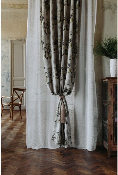 Bílo-šedá záclona 140x245 cm Amanda – Mendola Fabrics
