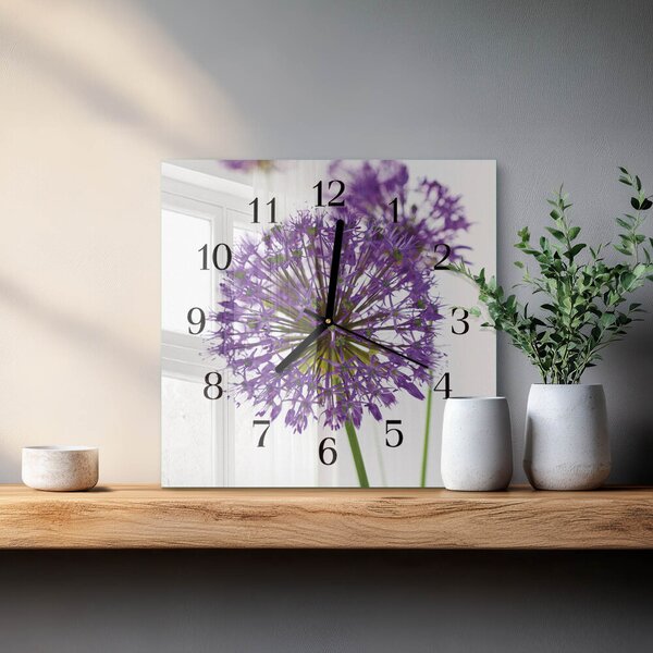 Skleněné hodiny na stěnu Květ zskc-30x30-00173003