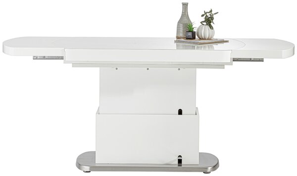 KONFERENČNÍ STOLEK, bílá, kov, sklo, kompozitní dřevo, 120/75/50 cm Venda - Konferenční stolky